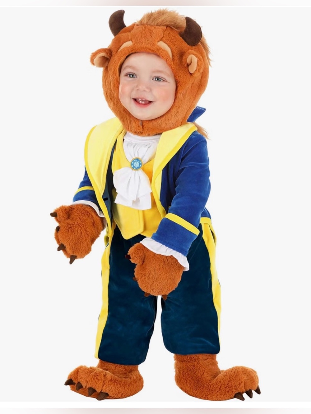 Baby Beast Costume - Blue & Yellow Plush Animal Outfit